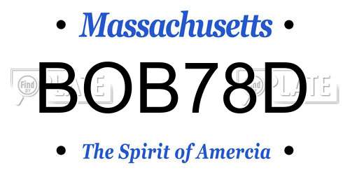 BOB78D Massachusetts License Plate