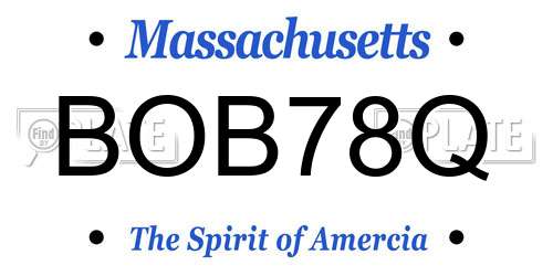 BOB78Q Massachusetts License Plate