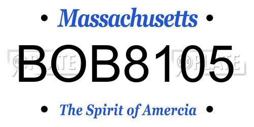 BOB8105 Massachusetts License Plate