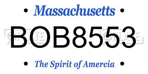 BOB8553 Massachusetts License Plate