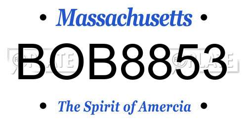 BOB8853 Massachusetts License Plate