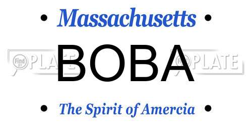 BOBA Massachusetts License Plate