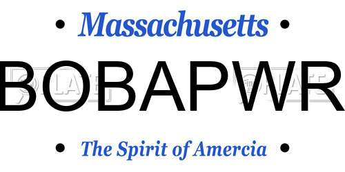 BOBAPWR Massachusetts License Plate