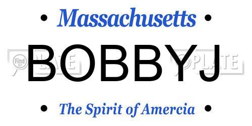 BOBBYJ Massachusetts License Plate