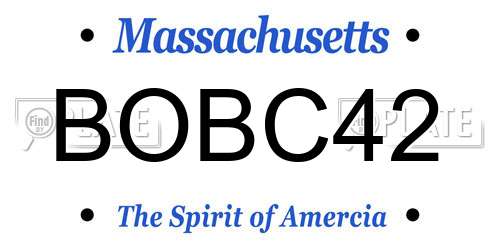 BOBC42 Massachusetts License Plate