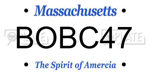 BOBC47 Massachusetts License Plate