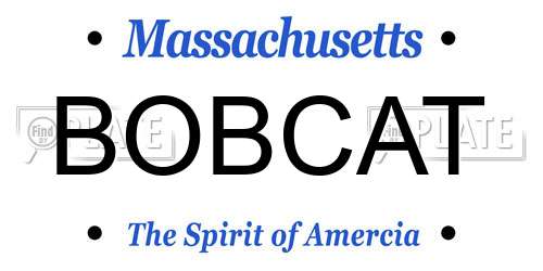 BOBCAT Massachusetts License Plate