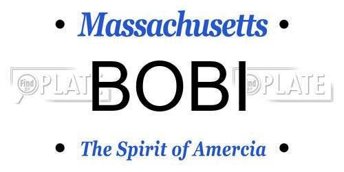 BOBI Massachusetts License Plate