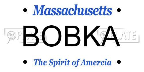 BOBKA Massachusetts License Plate