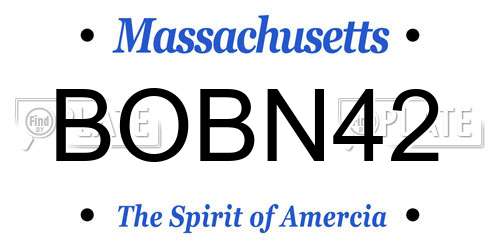 BOBN42 Massachusetts License Plate