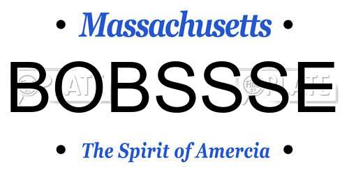BOBSSSE Massachusetts License Plate