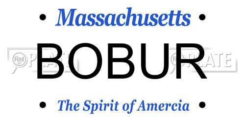 BOBUR Massachusetts License Plate
