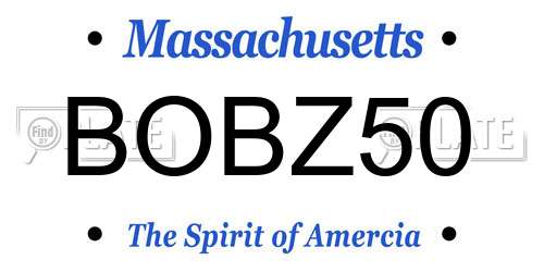 BOBZ50 Massachusetts License Plate