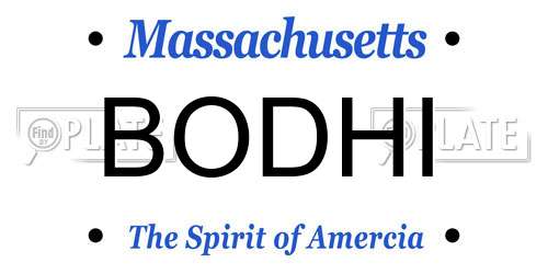 BODHI Massachusetts License Plate
