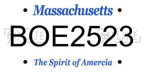 BOE2523 Massachusetts License Plate