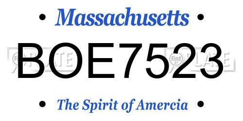 BOE7523 Massachusetts License Plate