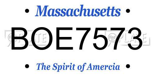 BOE7573 Massachusetts License Plate