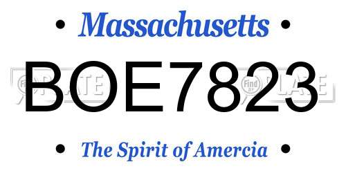 BOE7823 Massachusetts License Plate