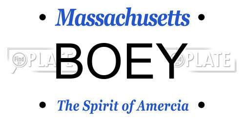 BOEY Massachusetts License Plate