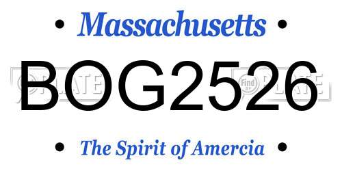 BOG2526 Massachusetts License Plate