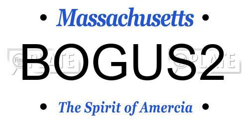 BOGUS2 Massachusetts License Plate