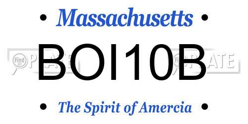 BOI10B Massachusetts License Plate