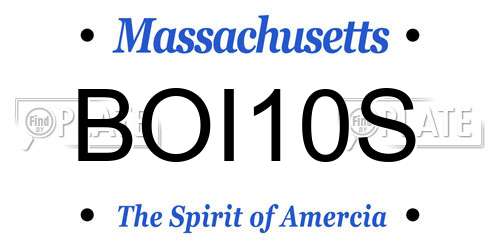 BOI10S Massachusetts License Plate