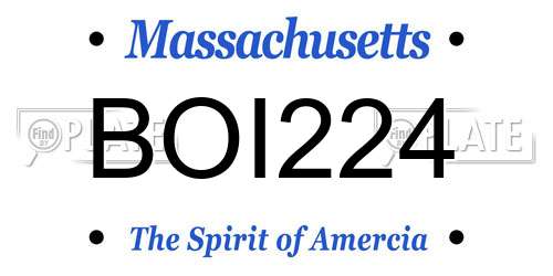 BOI224 Massachusetts License Plate