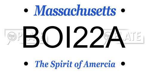 BOI22A Massachusetts License Plate