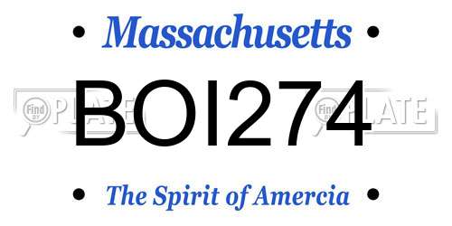 BOI274 Massachusetts License Plate