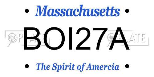 BOI27A Massachusetts License Plate