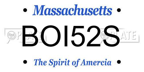 BOI52S Massachusetts License Plate