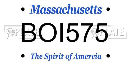 BOI575 Massachusetts License Plate