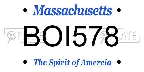 BOI578 Massachusetts License Plate