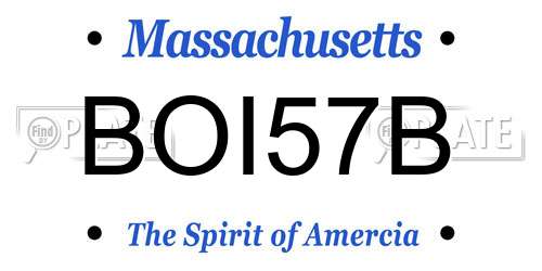 BOI57B Massachusetts License Plate