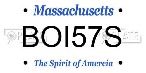 BOI57S Massachusetts License Plate