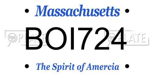 BOI724 Massachusetts License Plate