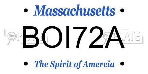 BOI72A Massachusetts License Plate