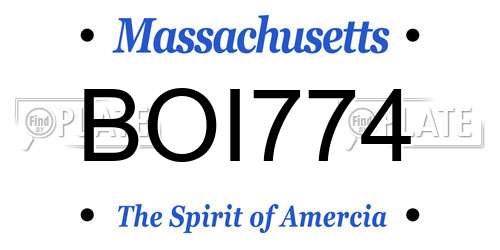 BOI774 Massachusetts License Plate