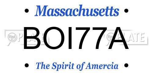 BOI77A Massachusetts License Plate