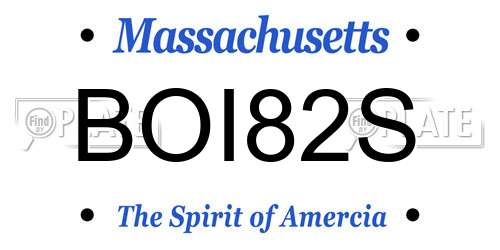 BOI82S Massachusetts License Plate