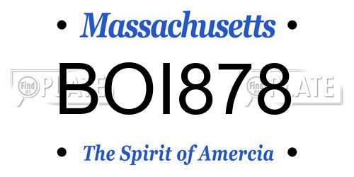 BOI878 Massachusetts License Plate