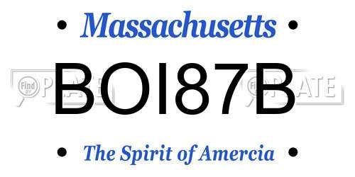 BOI87B Massachusetts License Plate