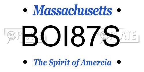 BOI87S Massachusetts License Plate