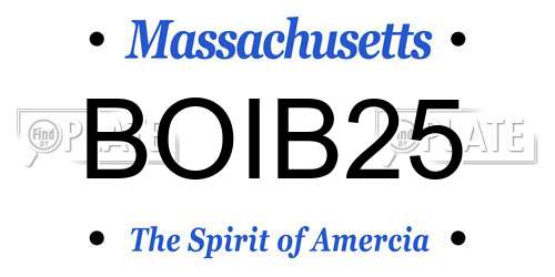 BOIB25 Massachusetts License Plate