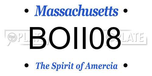 BOII08 Massachusetts License Plate