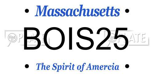 BOIS25 Massachusetts License Plate
