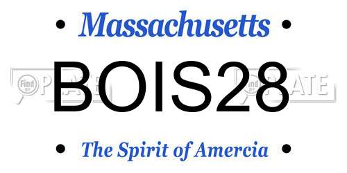 BOIS28 Massachusetts License Plate
