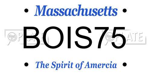 BOIS75 Massachusetts License Plate