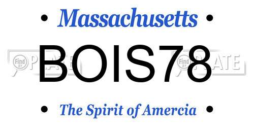 BOIS78 Massachusetts License Plate